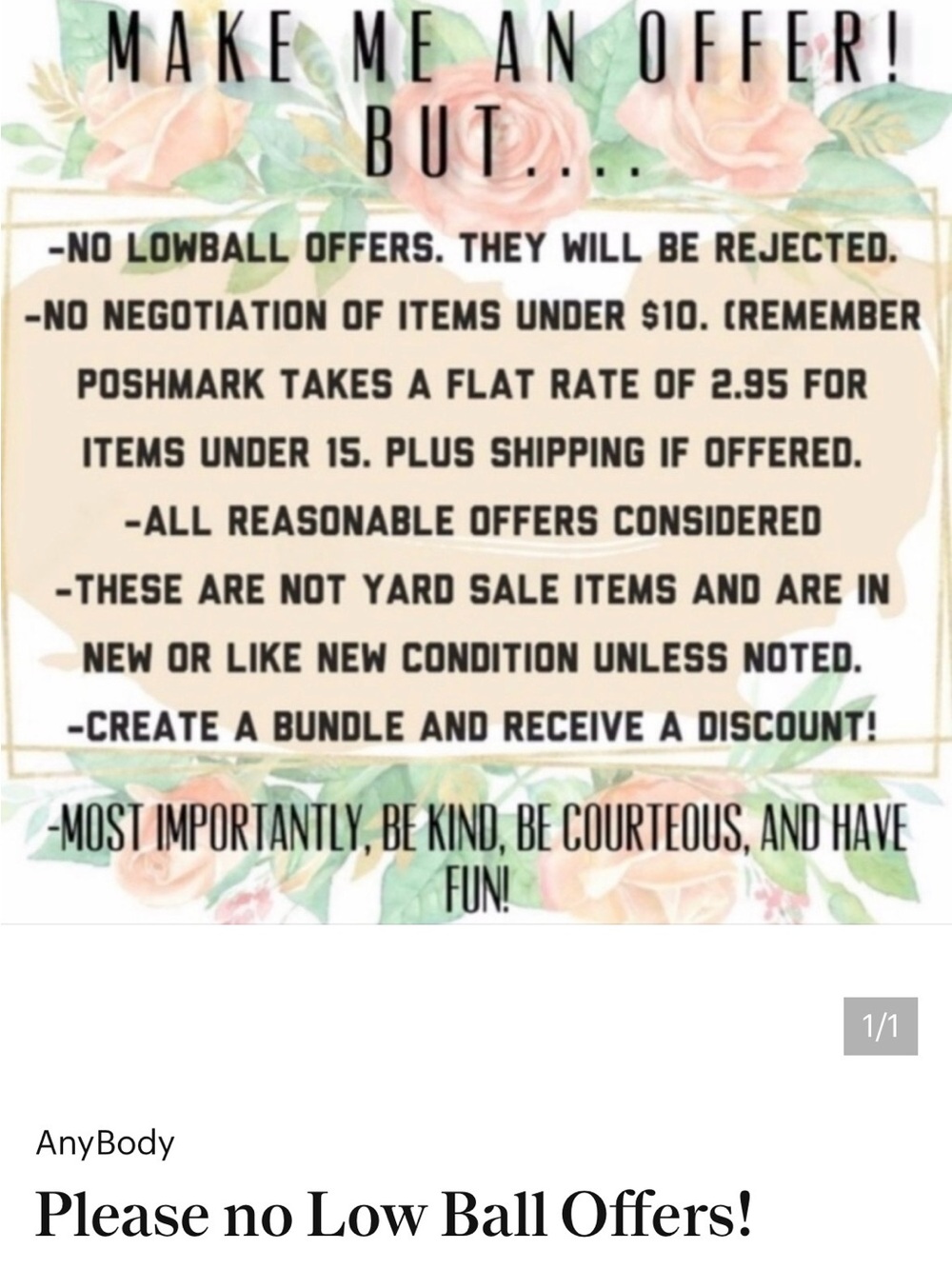 AnyBody Floral Promo Sign in Pink and Green